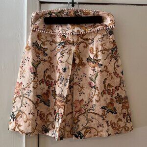 Women's Zimmerman Belted Pink Floral Linen Skirt - Size 1